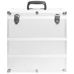 vidaXL Make-up koffer 22x30x21 cm aluminium roze