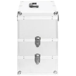 vidaXL Make-up koffer 22x30x21 cm aluminium roze