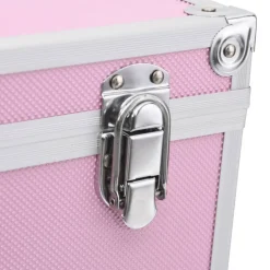 vidaXL Make-up koffer 37x24x40 cm aluminium roze