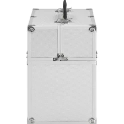 vidaXL Make-up koffer 38x23x34 cm aluminium zilverkleurig