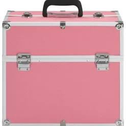 vidaXL Make-up koffer 38x23x34 cm aluminium roze