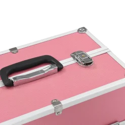vidaXL Make-up koffer 38x23x34 cm aluminium roze