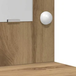 vidaXL Make-up tafel set met LED 3 st Artisan Eiken Bewerkt hout