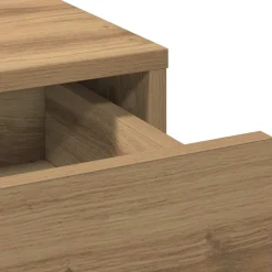 vidaXL Make-up tafel set met LED 3 st Artisan Eiken Bewerkt hout