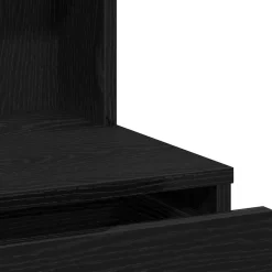 vidaXL Make-up tafel set met LED 4 st Zwart Eiken Bewerkt hout