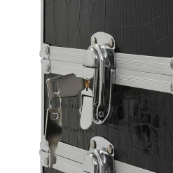 vidaXL Make-up trolley aluminium zwart met krokodillenpatroon