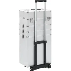 vidaXL Make-up trolley aluminium zilverkleurig