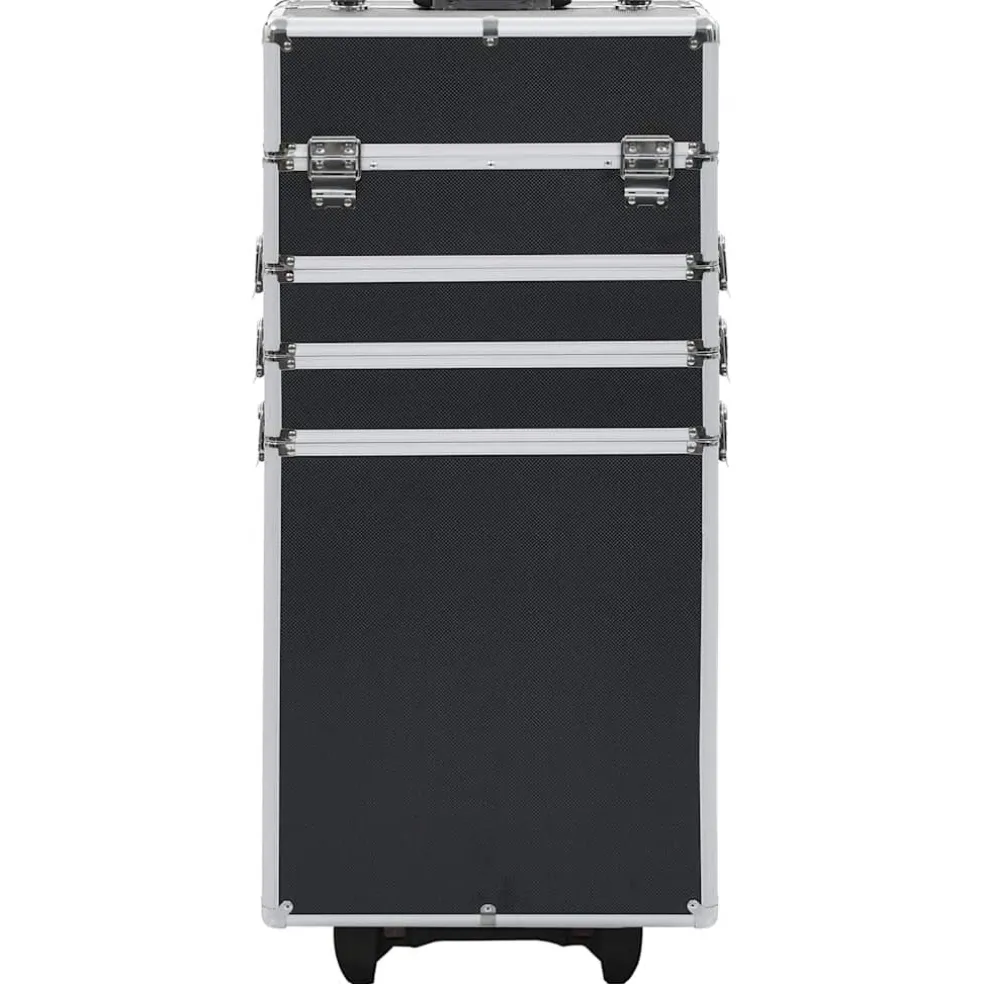 vidaXL Make-up trolley aluminium zwart