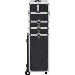 vidaXL Make-up trolley aluminium zwart