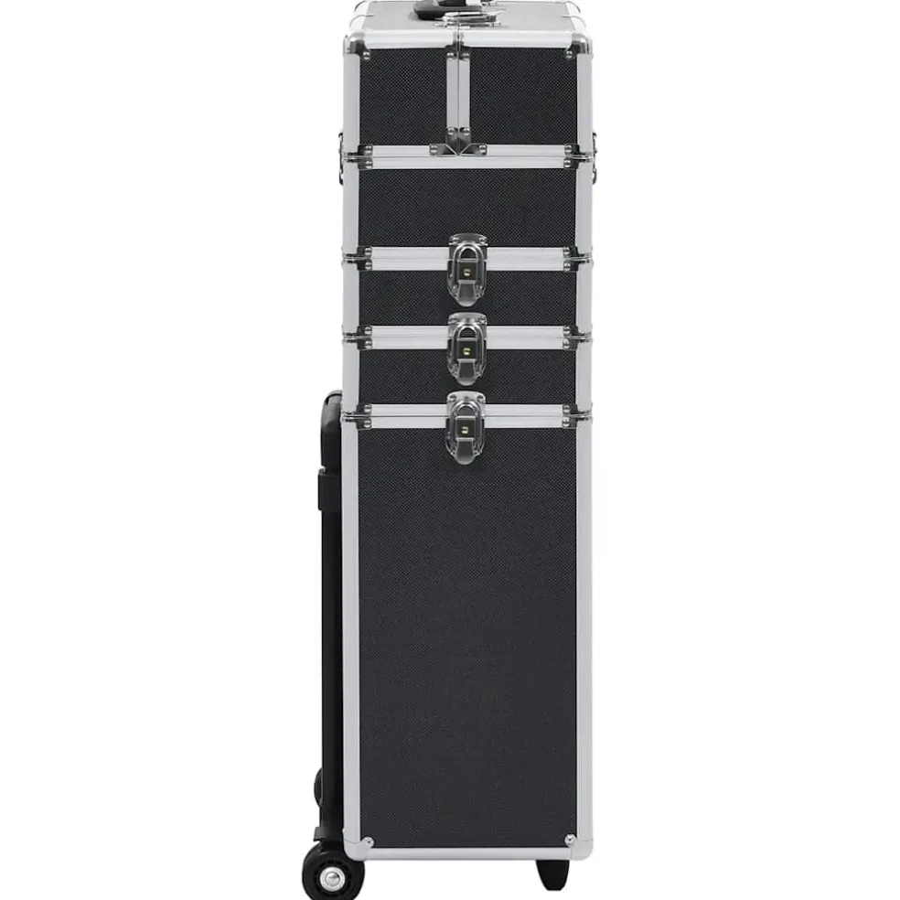vidaXL Make-up trolley aluminium zwart