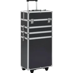 vidaXL Make-up trolley aluminium zwart