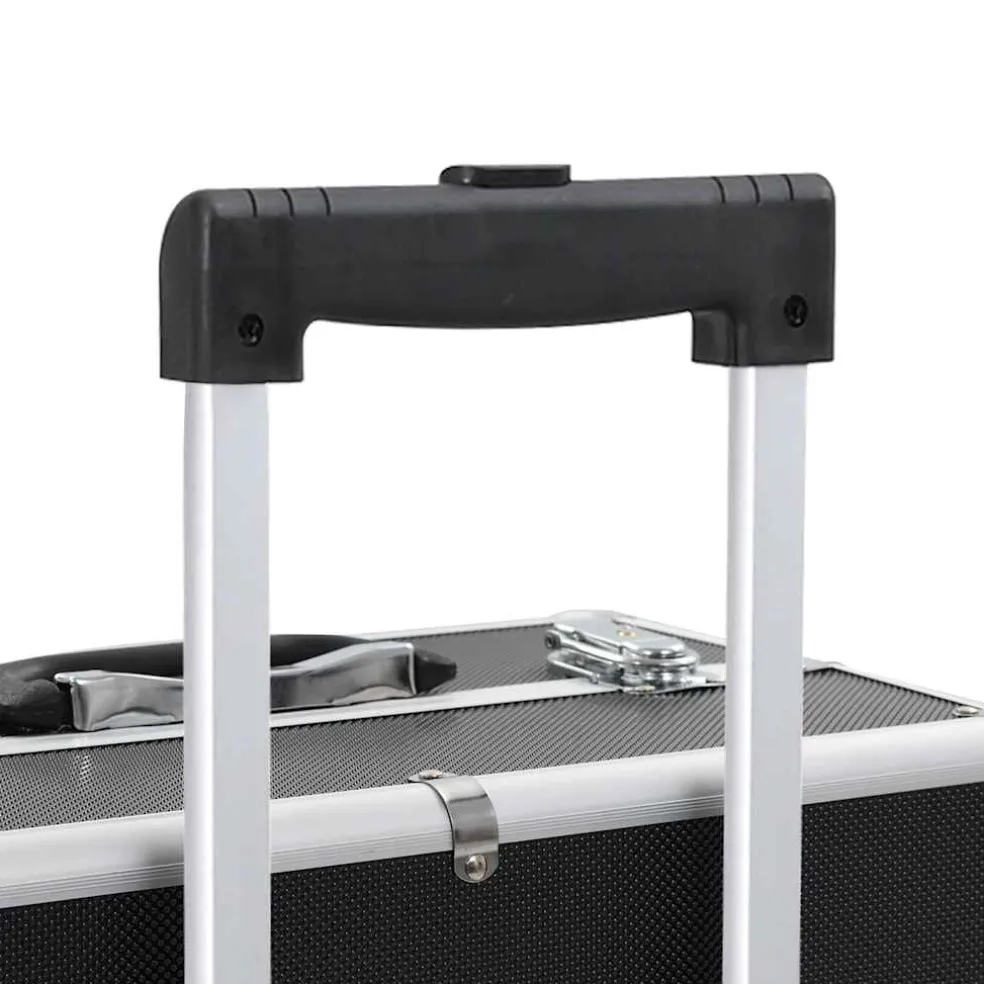 vidaXL Make-up trolley aluminium zwart