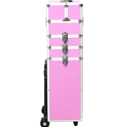 vidaXL Make-up trolley aluminium roze