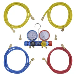 vidaXL Manometer 4-richtingen set in opbergkoffer