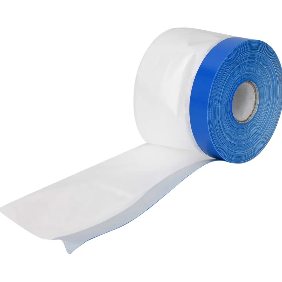 vidaXL Maskerende film met tape 6 st Transparant en Blauw 30 x 2000 cm