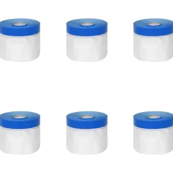 vidaXL Maskerende film met tape 6 st Transparant en Blauw 30 x 2000 cm