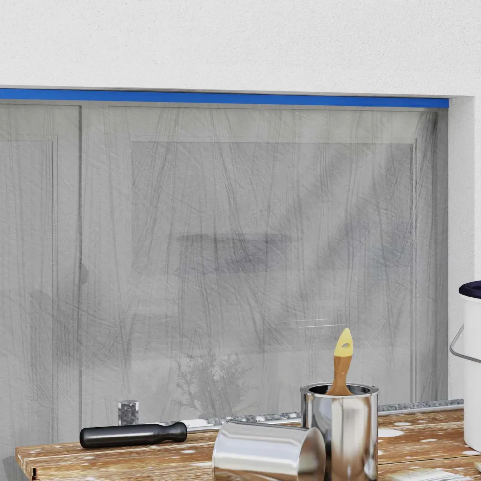 vidaXL Maskerende film met tape 6 st Transparant en Blauw 30 x 2000 cm