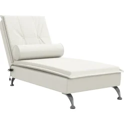 vidaXL Massage chaise longue met bolster fluweel roze