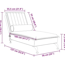 vidaXL Massage chaise longue met bolster fluweel donkergrijs