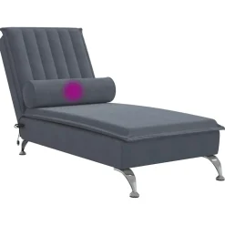 vidaXL Massage chaise longue met bolster fluweel donkergrijs