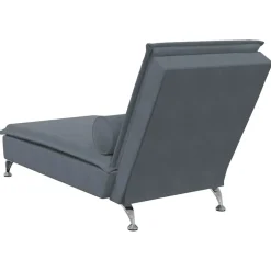 vidaXL Massage chaise longue met bolster fluweel donkergrijs