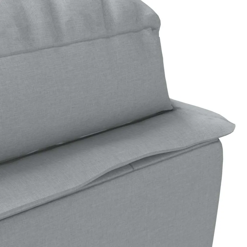 vidaXL Massage chaise longue met kussens stof lichtgrijs