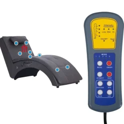 vidaXL Massage chaise longue met kussen kunstleer grijs