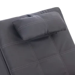 vidaXL Massage chaise longue met kussen kunstleer grijs