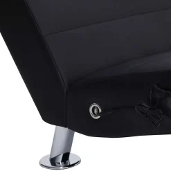 vidaXL Massage chaise longue met kussen kunstleer zwart