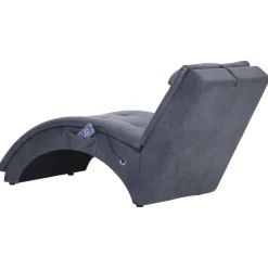 vidaXL Massage chaise longue met kussen kunstsuède grijs
