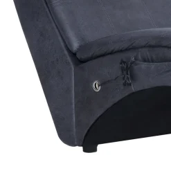 vidaXL Massage chaise longue met kussen kunstsuède grijs
