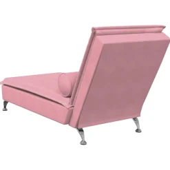 vidaXL Massage chaise longue met bolster fluweel roze
