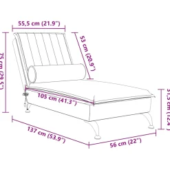 vidaXL Massage chaise longue met bolster fluweel roze