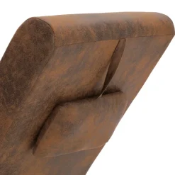 vidaXL Massage chaise longue met kussen kunstsuède bruin