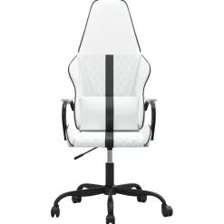 vidaXL Massage gamestoel kunstleer zwart en wit