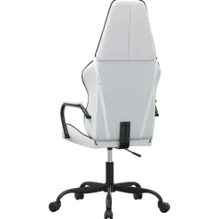 vidaXL Massage gamestoel kunstleer zwart en wit