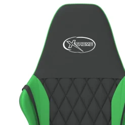 vidaXL Massage gamestoel kunstleer zwart en groen