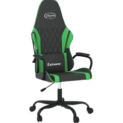 vidaXL Massage gamestoel kunstleer zwart en groen