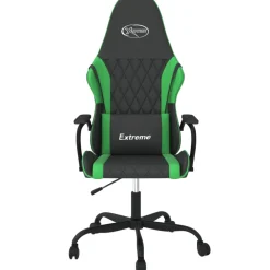 vidaXL Massage gamestoel kunstleer zwart en groen