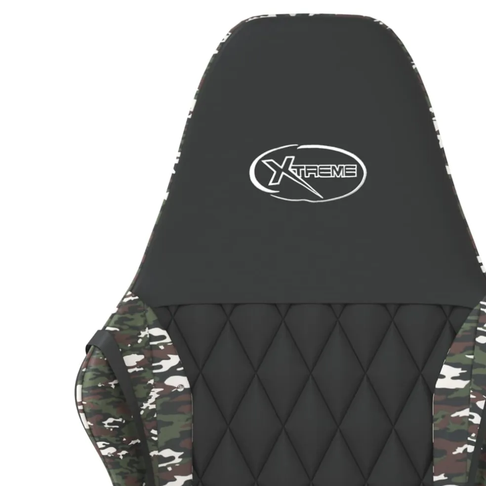 vidaXL Massage gamestoel kunstleer zwart en camouflage