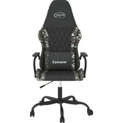 vidaXL Massage gamestoel kunstleer zwart en camouflage