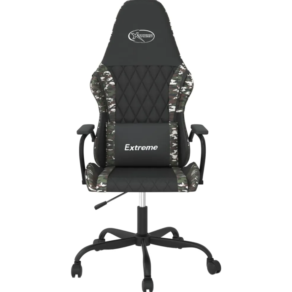 vidaXL Massage gamestoel kunstleer zwart en camouflage