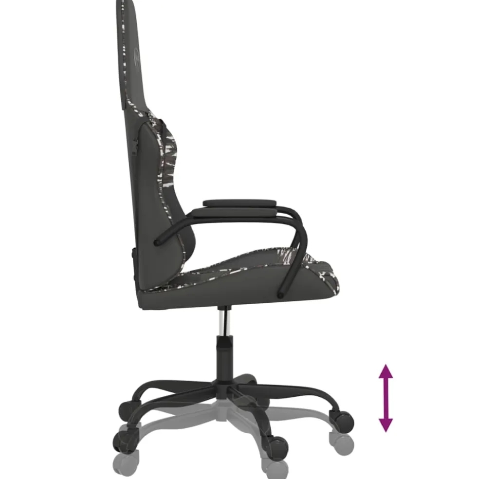 vidaXL Massage gamestoel kunstleer zwart en camouflage