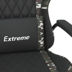 vidaXL Massage gamestoel kunstleer zwart en camouflage