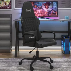 vidaXL Massage gamestoel kunstleer zwart