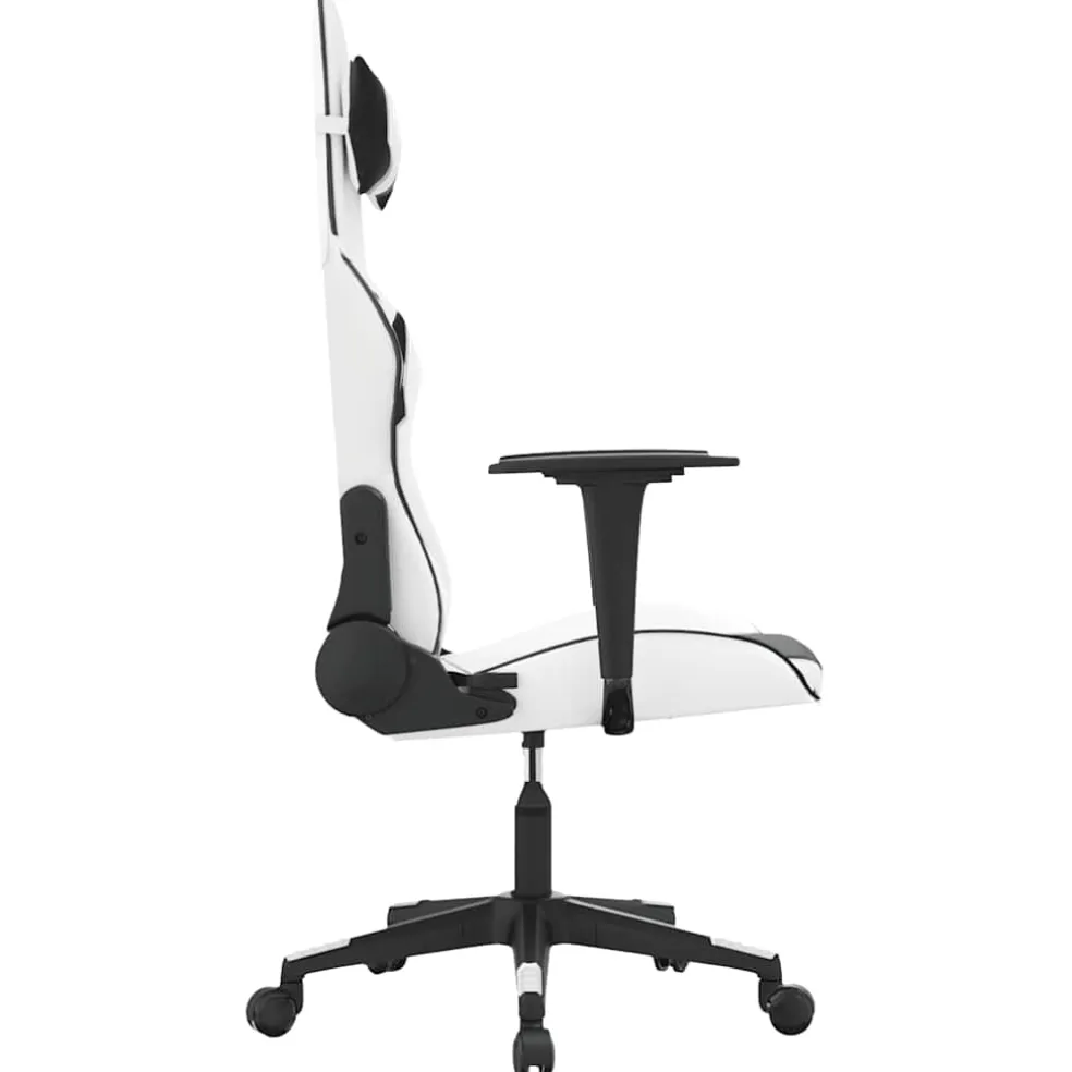 vidaXL Massage gamestoel kunstleer wit en zwart