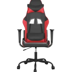 vidaXL Massage gamestoel kunstleer zwart en rood