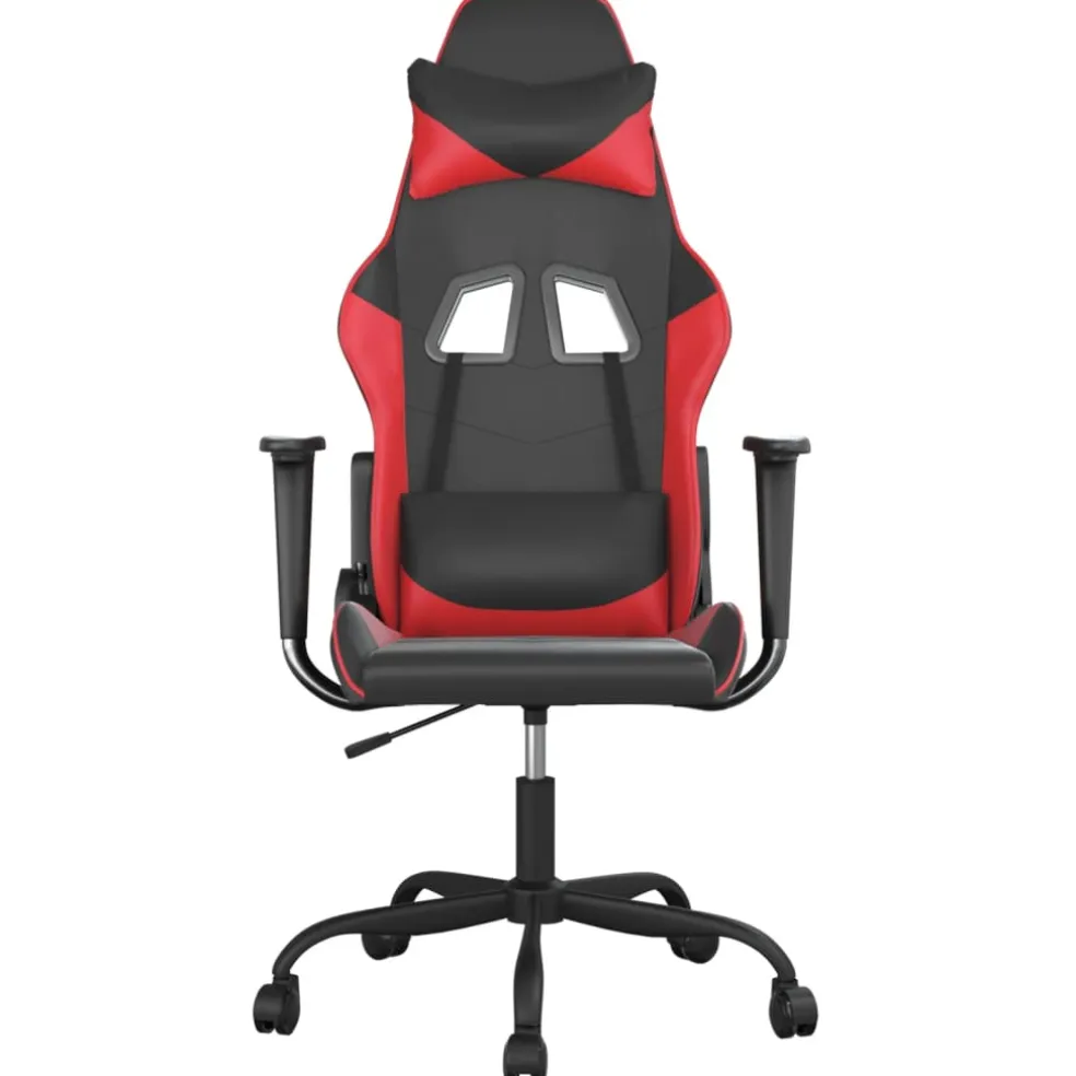 vidaXL Massage gamestoel kunstleer zwart en rood