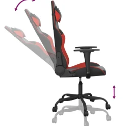 vidaXL Massage gamestoel kunstleer zwart en rood