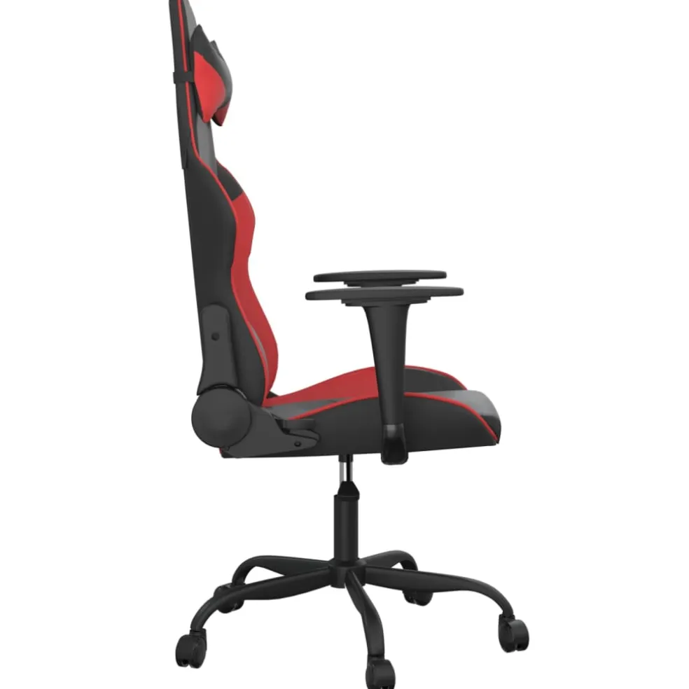 vidaXL Massage gamestoel kunstleer zwart en rood